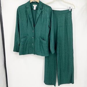 L*Space Bennytt Leopard Oversized Blazer Suit Set Green Size 0/2